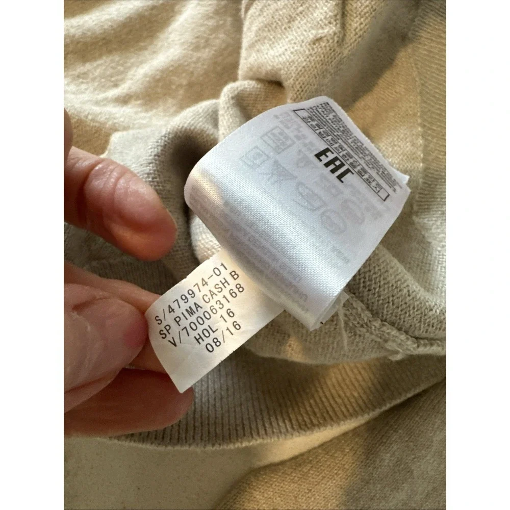 BANANA REPUBLIC Cotton Cashmere Full Zipper Cardigan‎ Beige SZ LARGE